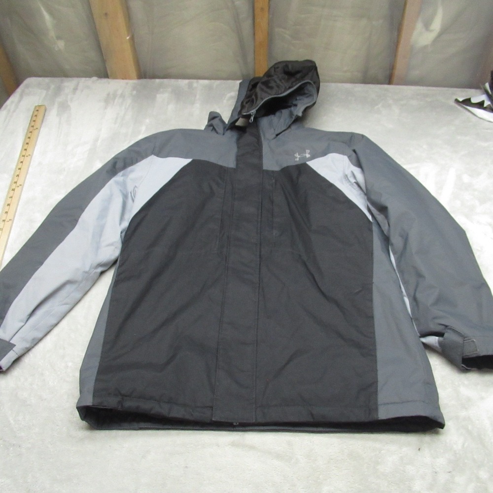 Under Armour Jacket Boys Youth XL Grey Westward Full Zip Outerwear 3in1 Shell